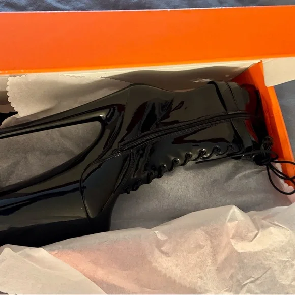 Black Patent Leather Platform Boots - Picture 3 of 5